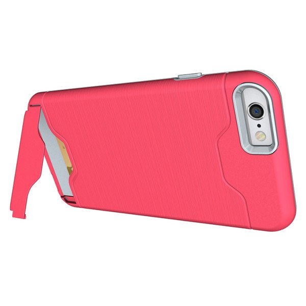 Wholesale iPhone 7 Plus Card Holder Hybrid Case (Hot Pink)